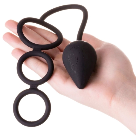 Эрекционные кольца с анальной пробкой Erotist Drop